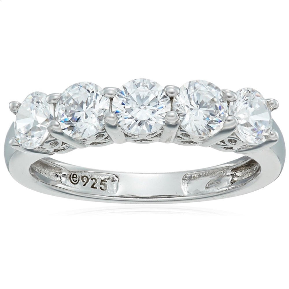 Platinum plated Swarovski crystal ring 1.25 carat